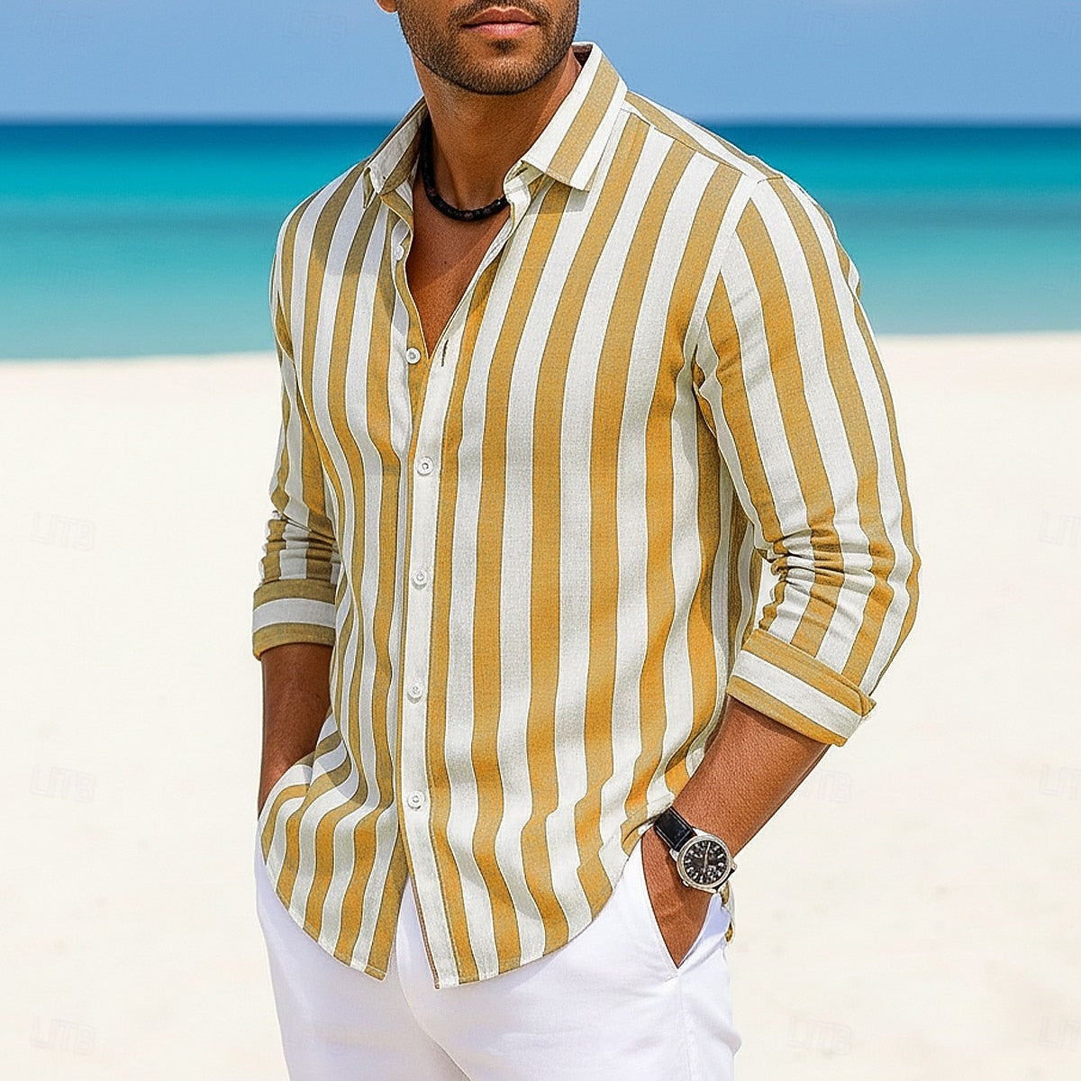 Camicia Lino Uomo Estiva Traspirante